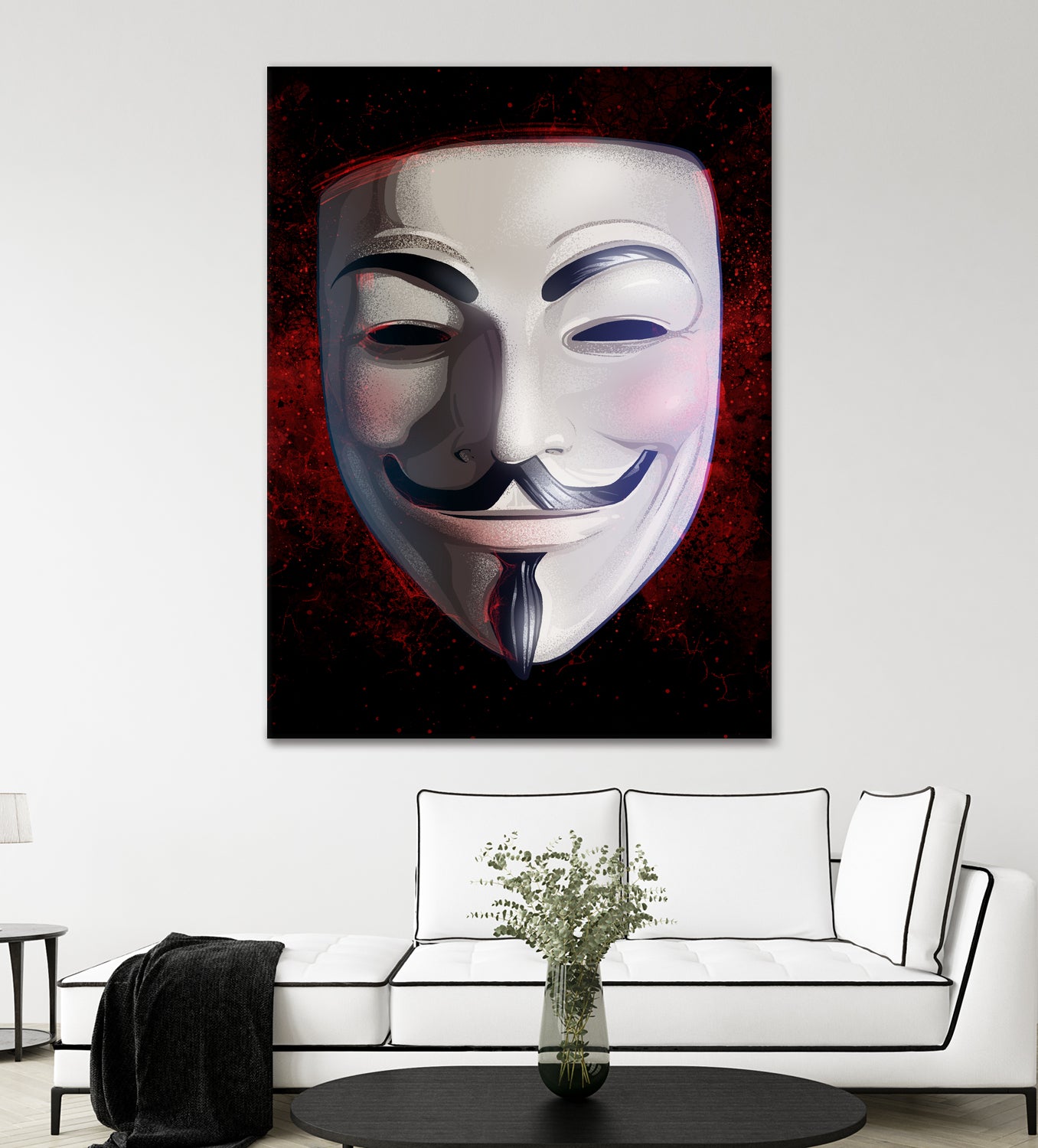 V For Vendetta Mask by Nikita Abakumov on GIANT ART - white digital painting