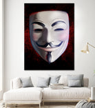 V For Vendetta Mask by Nikita Abakumov on GIANT ART - white digital painting