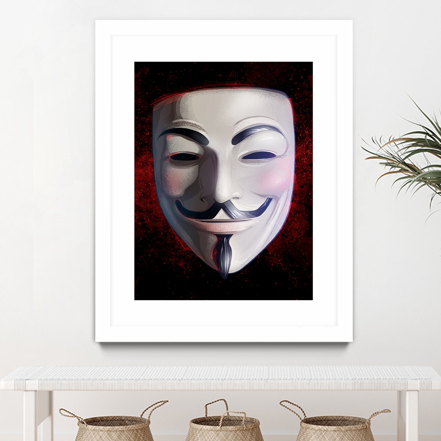 V For Vendetta Mask by Nikita Abakumov on GIANT ART - white digital painting