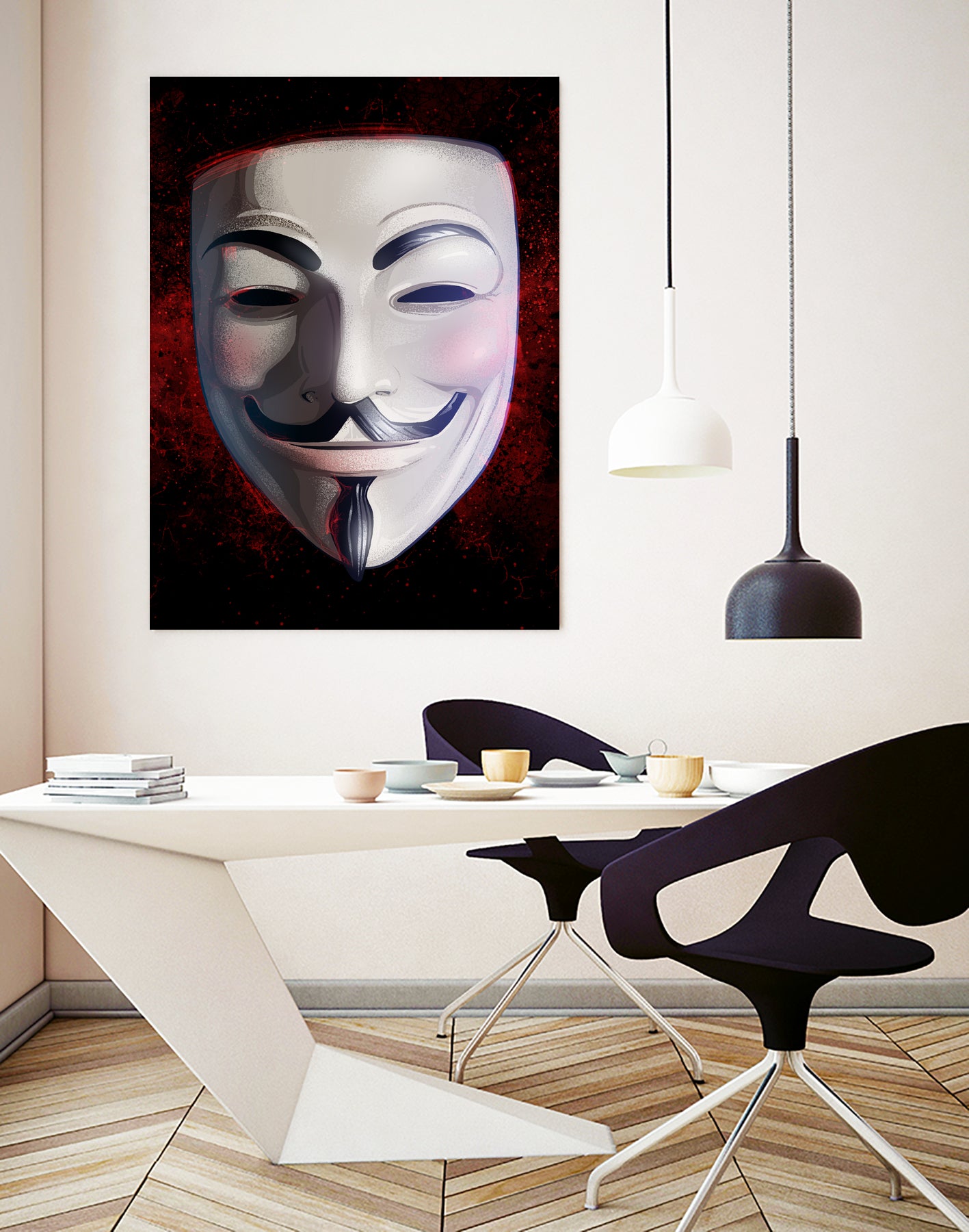 V For Vendetta Mask by Nikita Abakumov on GIANT ART - white digital painting