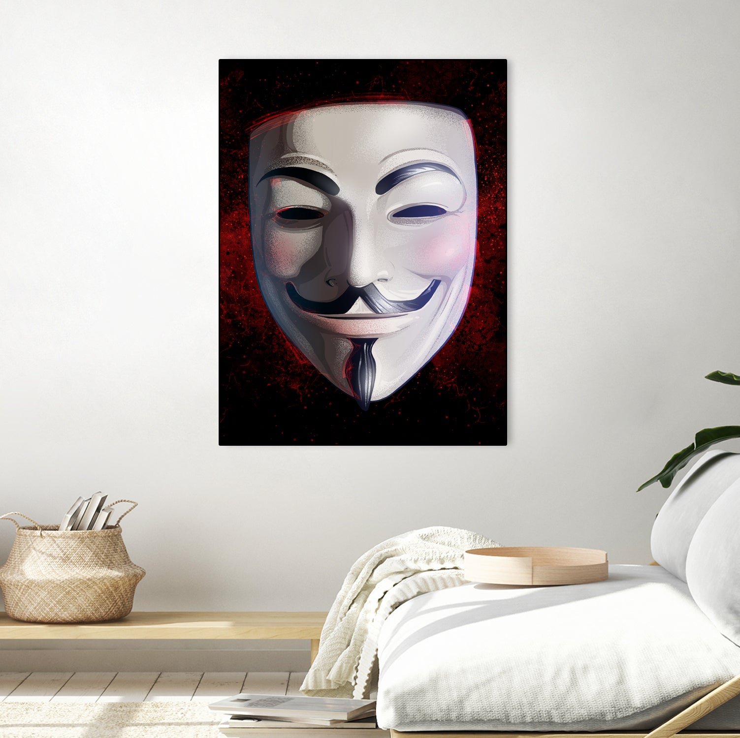 V For Vendetta Mask by Nikita Abakumov on GIANT ART - white digital painting