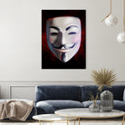 V For Vendetta Mask by Nikita Abakumov on GIANT ART - white digital painting