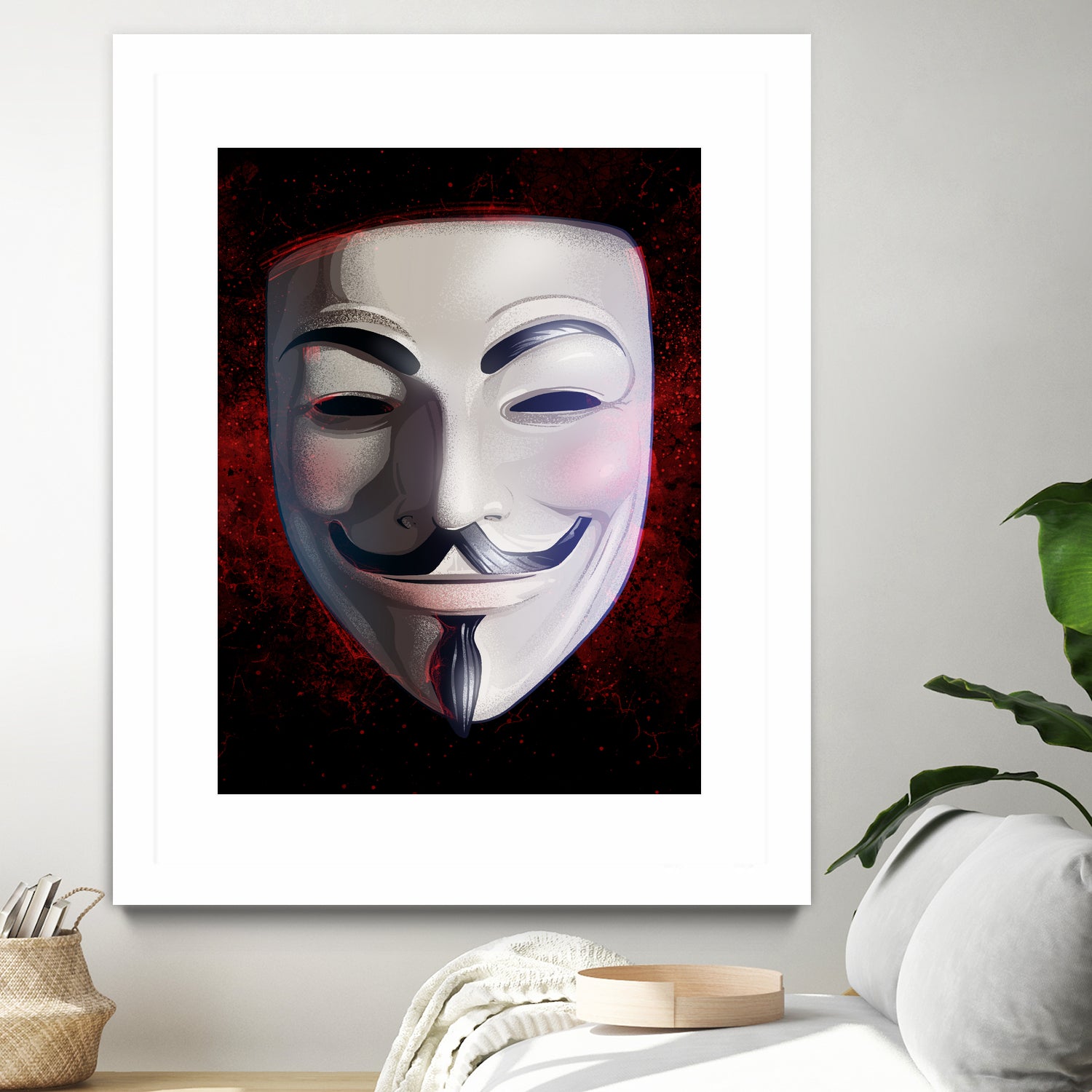 V For Vendetta Mask by Nikita Abakumov on GIANT ART - white digital painting