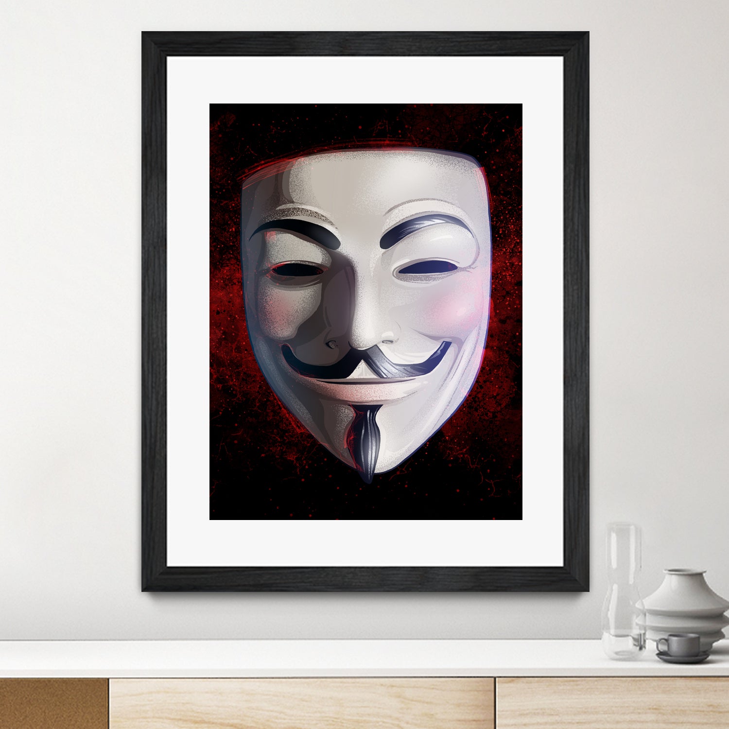 V For Vendetta Mask by Nikita Abakumov on GIANT ART - white digital painting