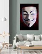 V For Vendetta Mask by Nikita Abakumov on GIANT ART - white digital painting