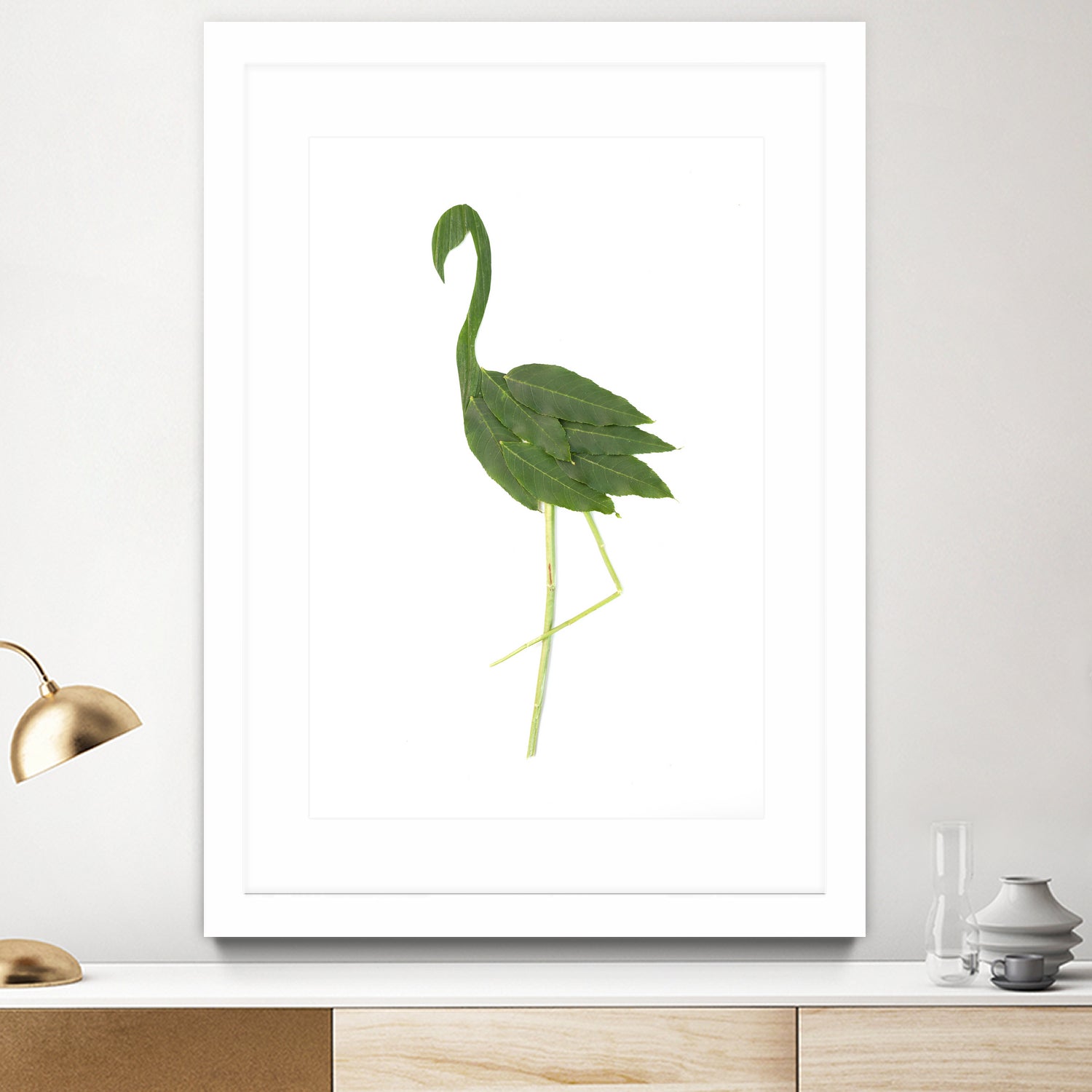 Flamingo by Olivia Lorot on GIANT ART - green photo illustration