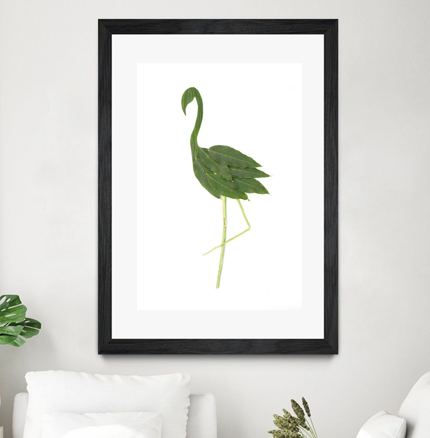 Flamingo by Olivia Lorot on GIANT ART - green photo illustration