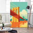 Brooklyn Bridge NYC by Remko Heemskerk on GIANT ART - orange digital drawing