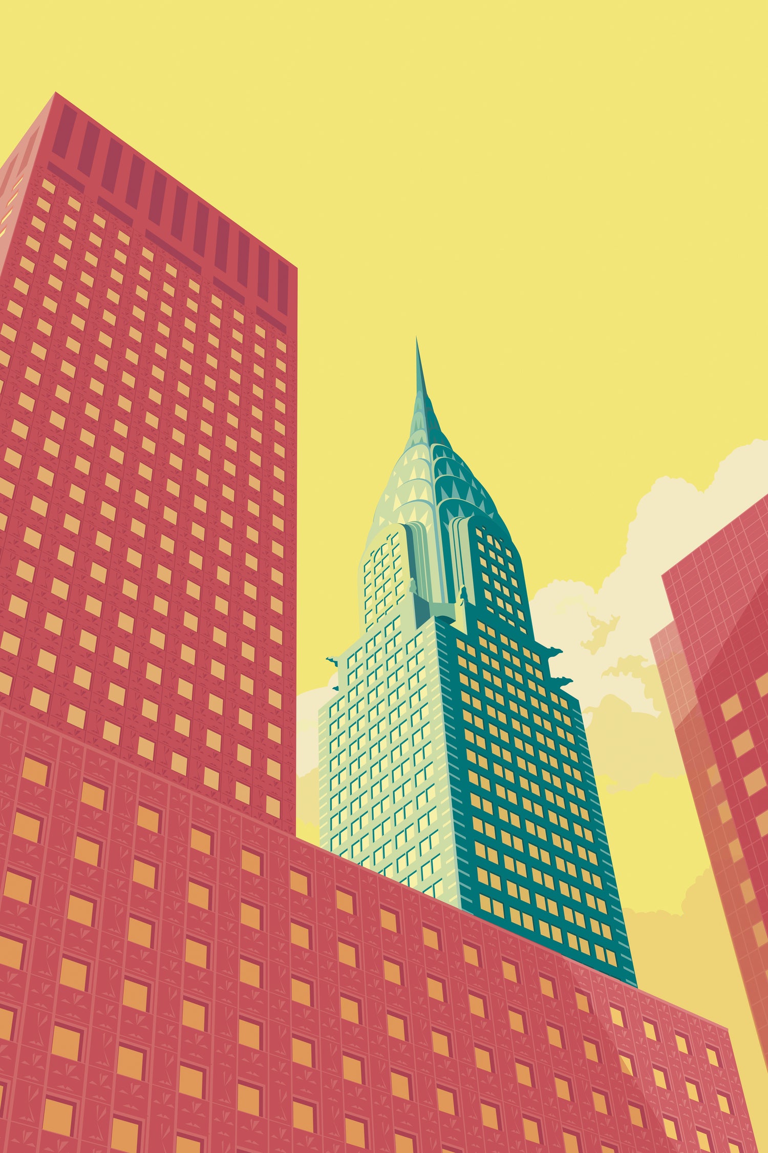 Chrysler Building NYC by Remko Heemskerk on GIANT ART - red digital drawing