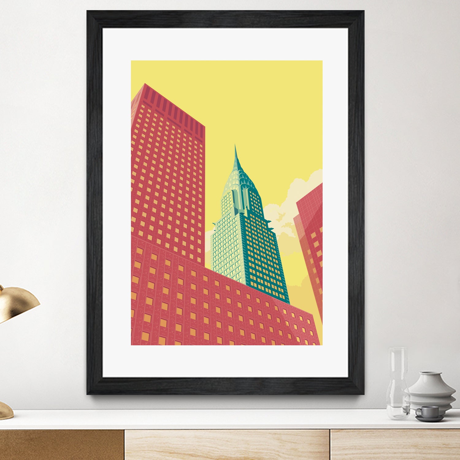 Chrysler Building NYC by Remko Heemskerk on GIANT ART - red digital drawing