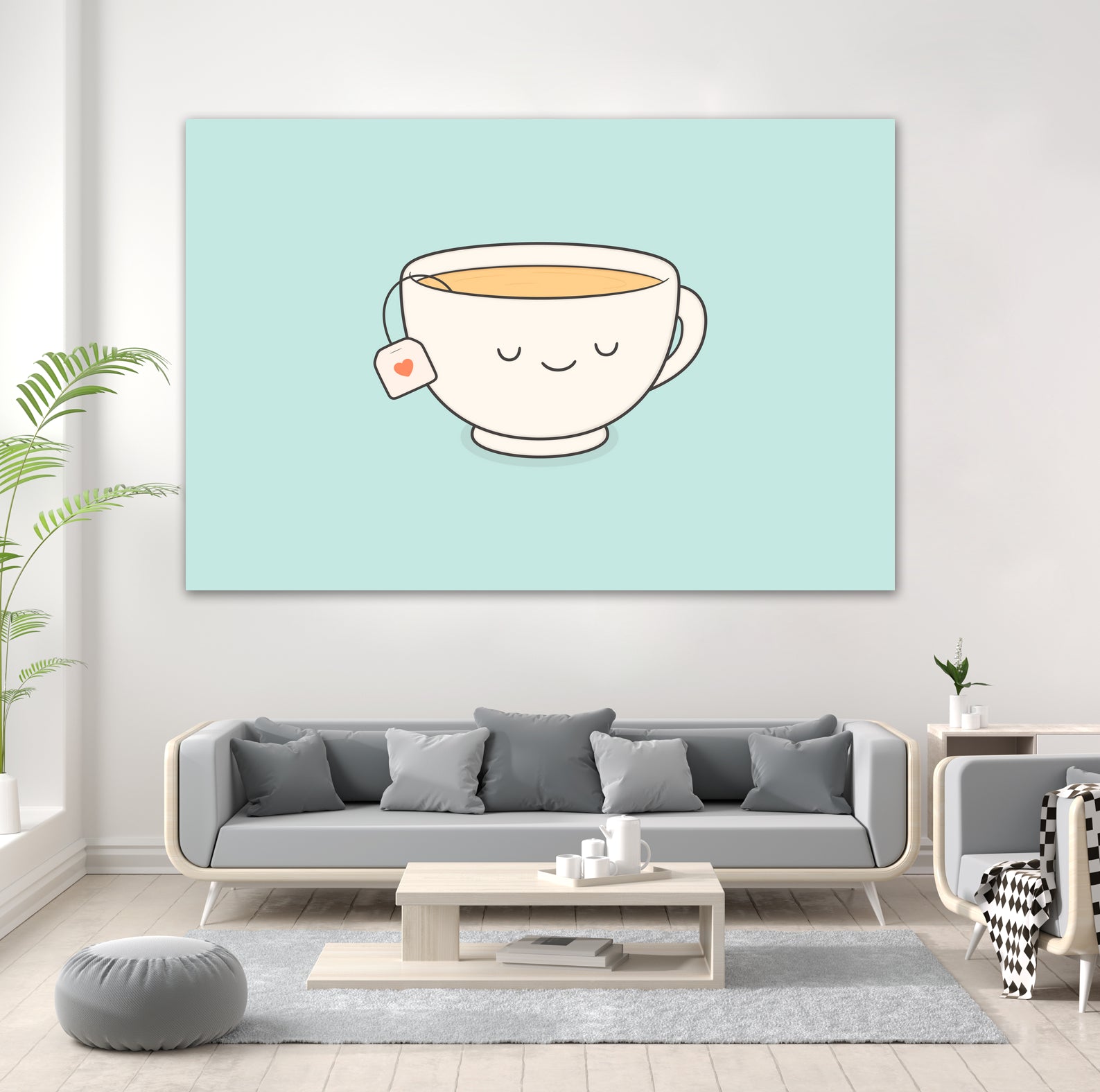 Teacup by Kim Vervuurt on GIANT ART - white digital drawing