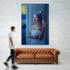 Starry Night Girl by Jonas Loose on GIANT ART - blue digital painting