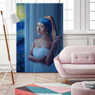 Starry Night Girl by Jonas Loose on GIANT ART - blue digital painting