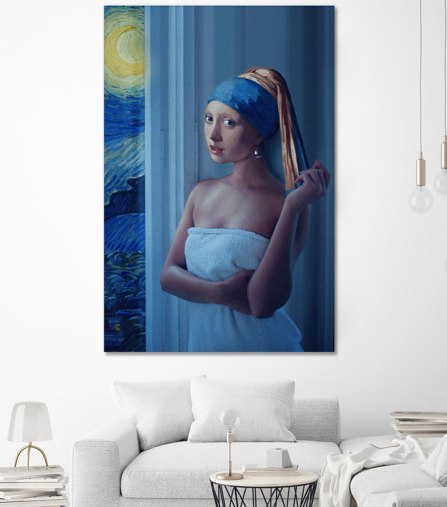 Starry Night Girl by Jonas Loose on GIANT ART - blue digital painting