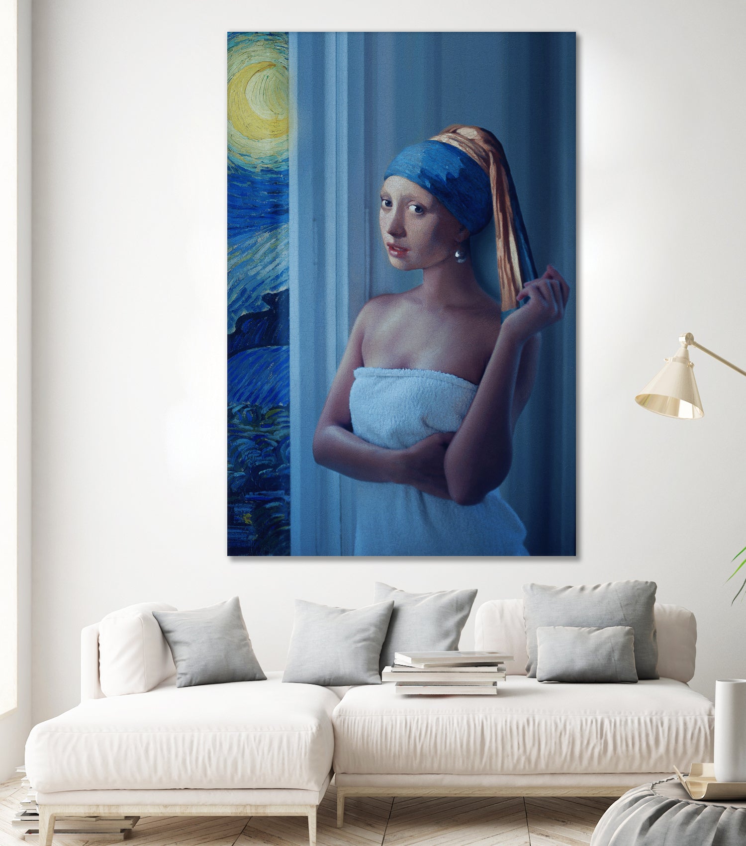 Starry Night Girl by Jonas Loose on GIANT ART - blue digital painting