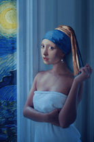 Starry Night Girl by Jonas Loose on GIANT ART - blue digital painting