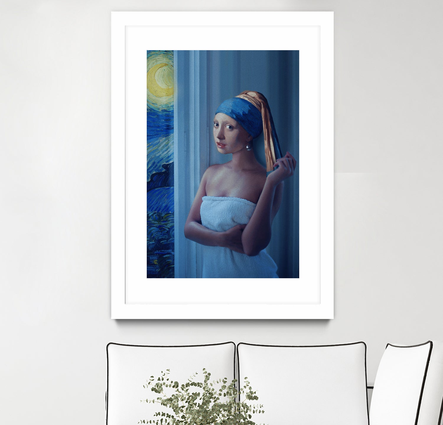 Starry Night Girl by Jonas Loose on GIANT ART - blue digital painting