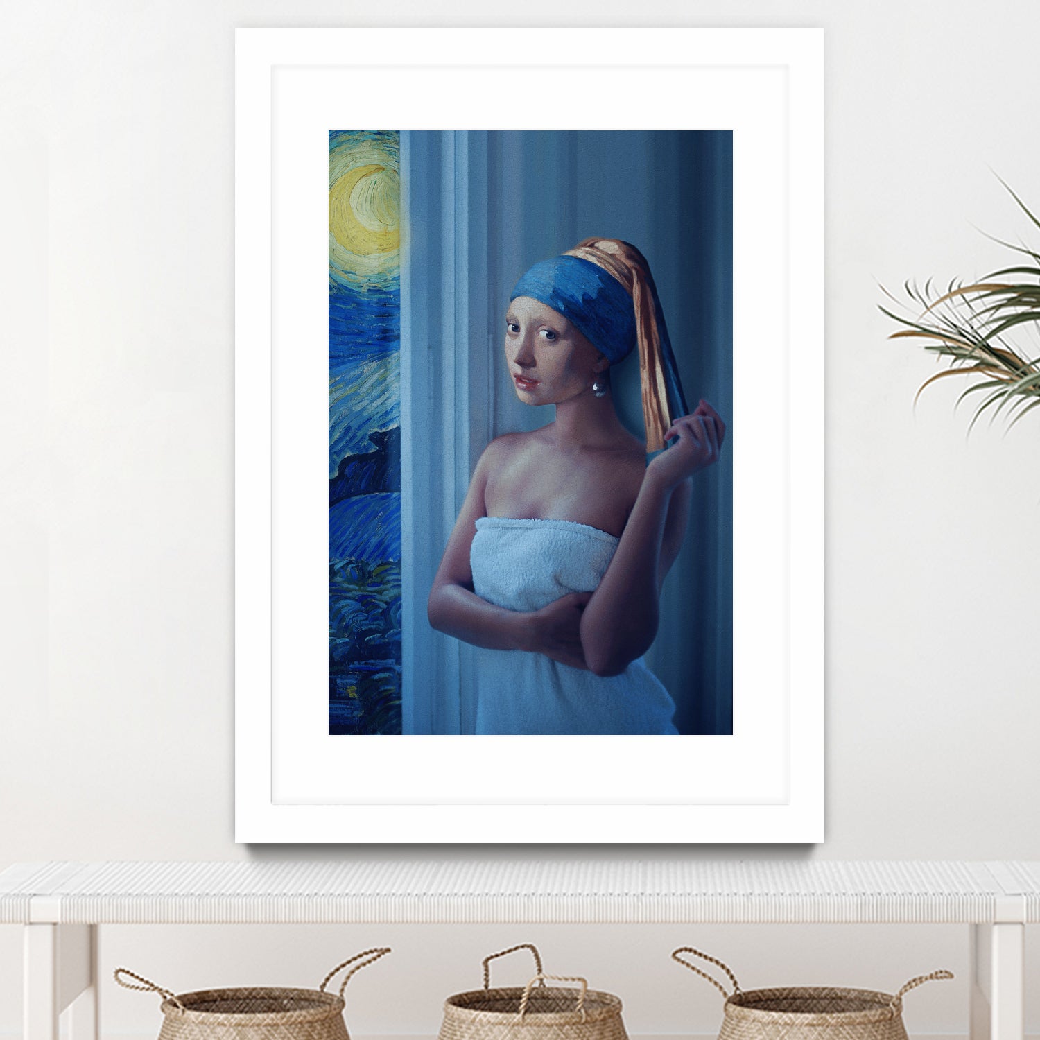 Starry Night Girl by Jonas Loose on GIANT ART - blue digital painting