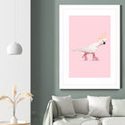 Rollerskating Cockatoo by Jonas Loose on GIANT ART - pink photo manipulation