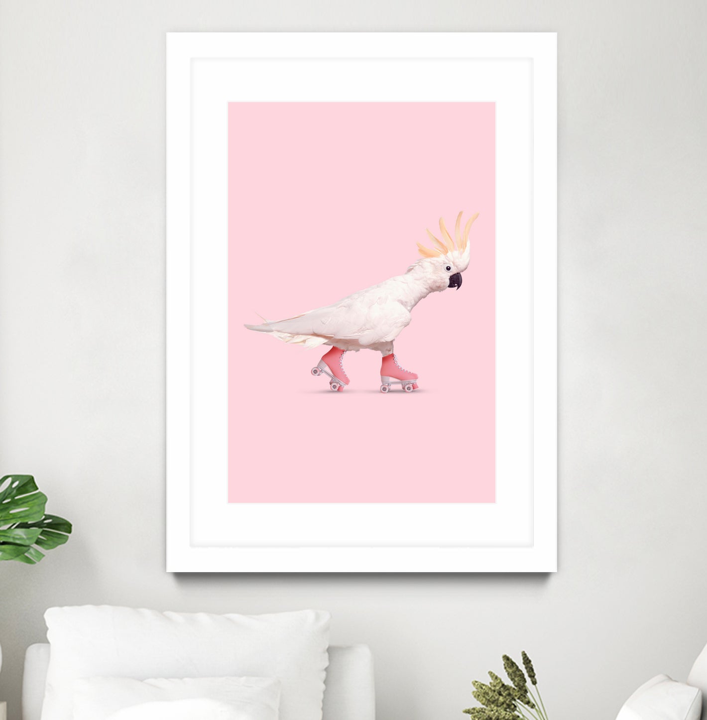 Rollerskating Cockatoo by Jonas Loose on GIANT ART - pink photo manipulation