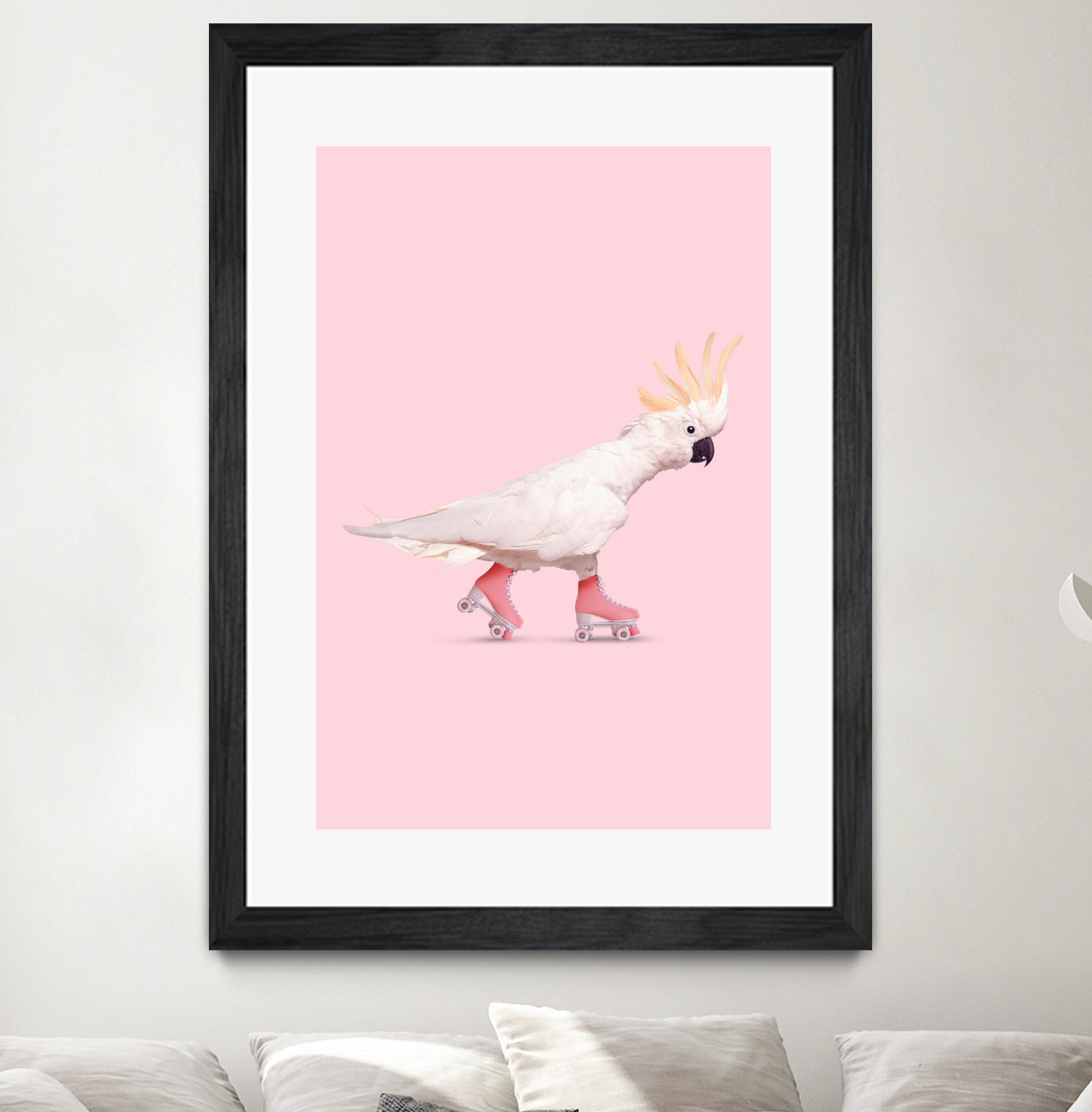 Rollerskating Cockatoo by Jonas Loose on GIANT ART - pink photo manipulation