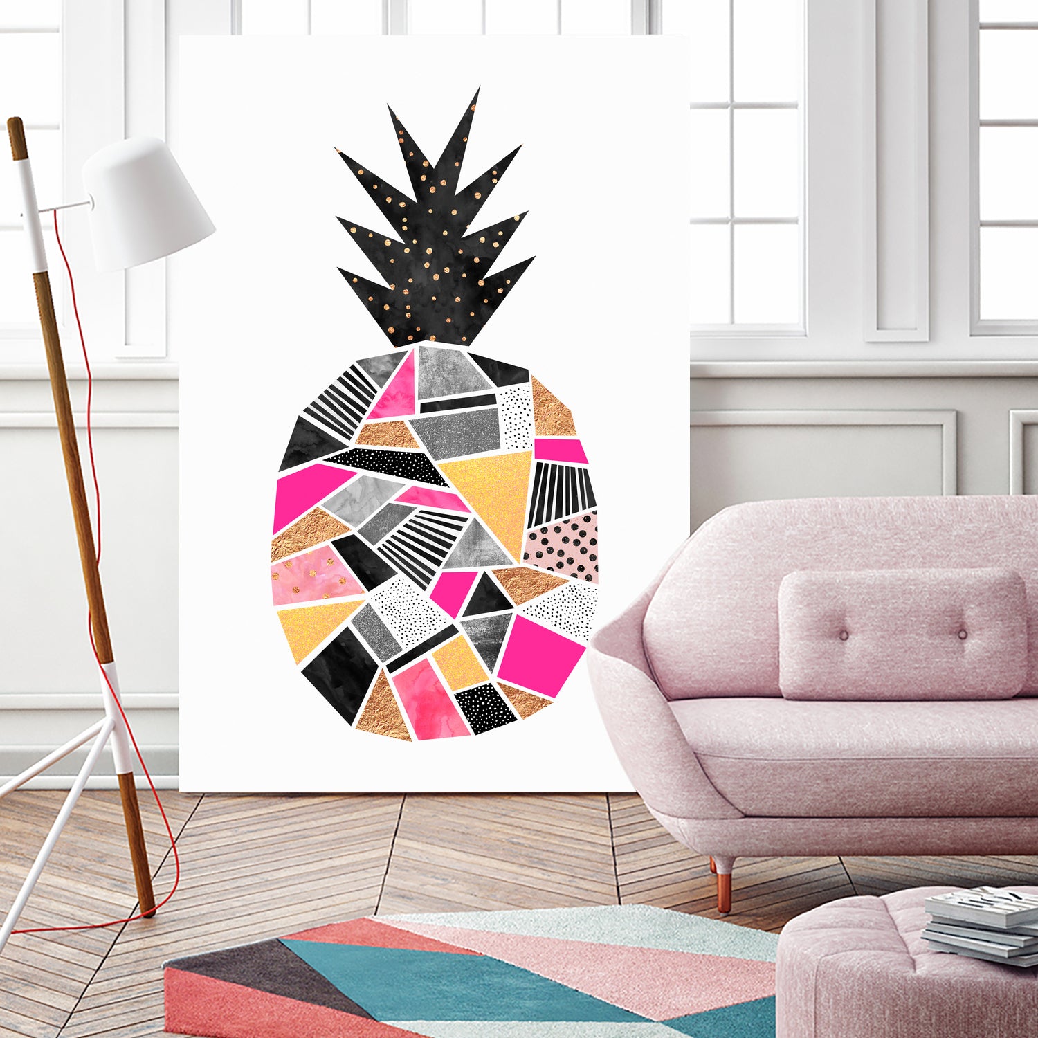 Pretty Pineapple by Elisabeth Fredriksson on GIANT ART - pink digital painting