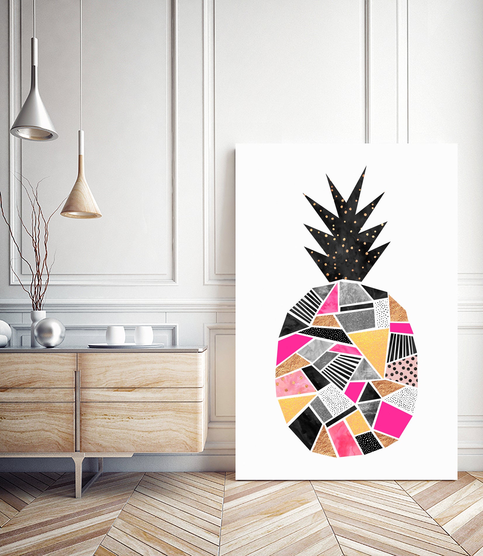 Pretty Pineapple by Elisabeth Fredriksson on GIANT ART - pink digital painting