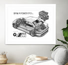 BMW M3 e36 CUTAWAY by steve pearcy on GIANT ART - white digital painting