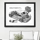 BMW M3 e36 CUTAWAY by steve pearcy on GIANT ART - white digital painting