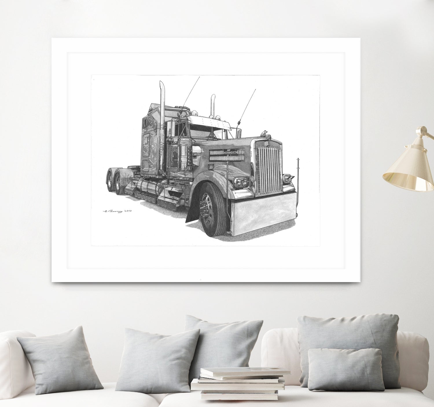 Redbubble Kenworth W900 by steve pearcy on GIANT ART - white digital painting