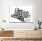 Redbubble Kenworth W900 by steve pearcy on GIANT ART - white digital painting