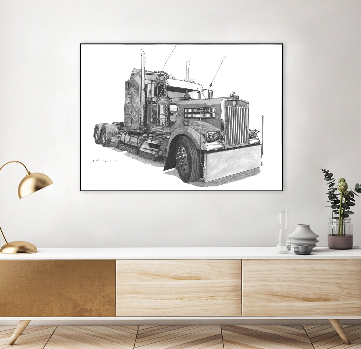 Redbubble Kenworth W900 by steve pearcy on GIANT ART - white digital painting