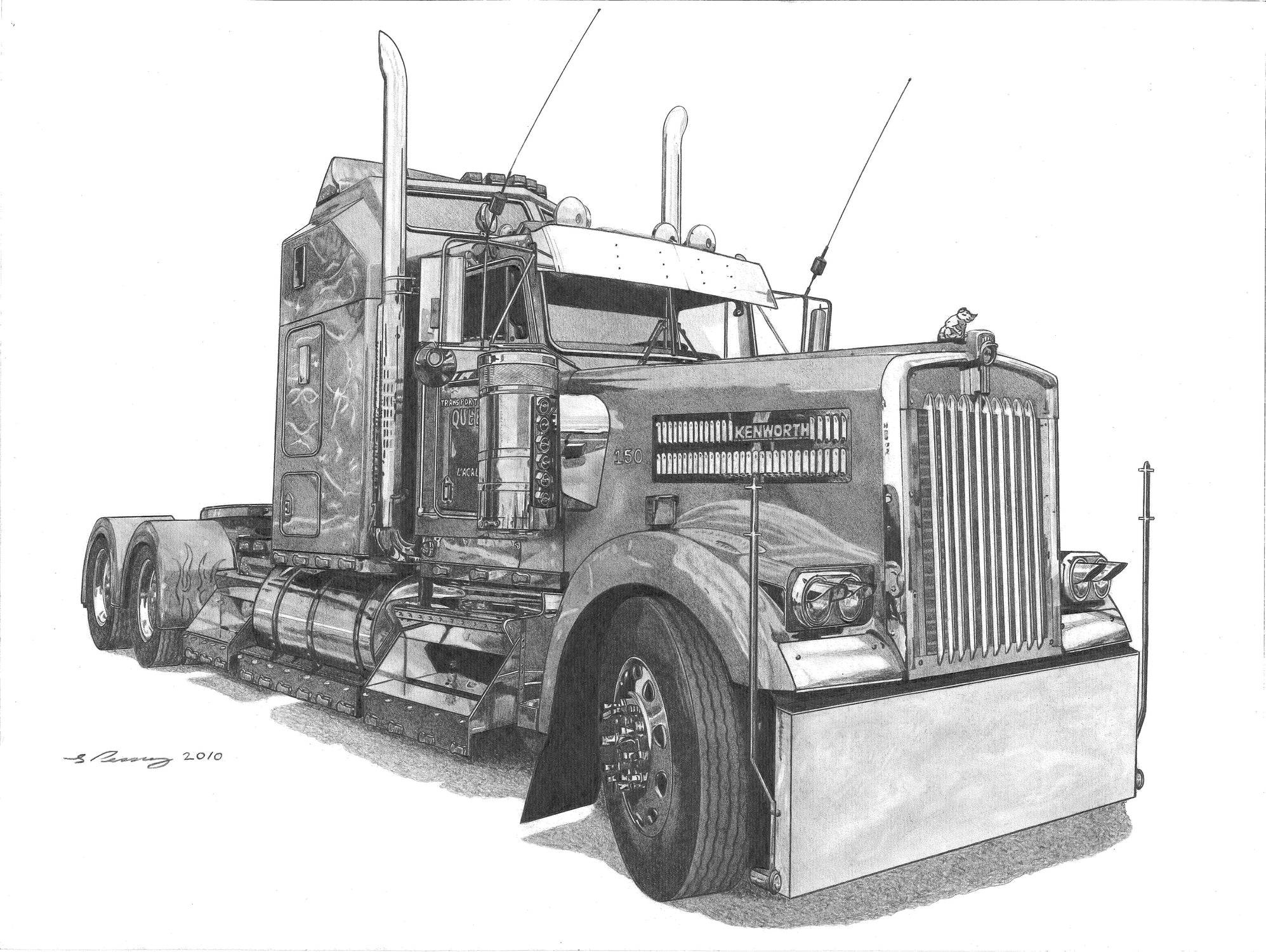 Redbubble Kenworth W900 by steve pearcy on GIANT ART - white digital painting