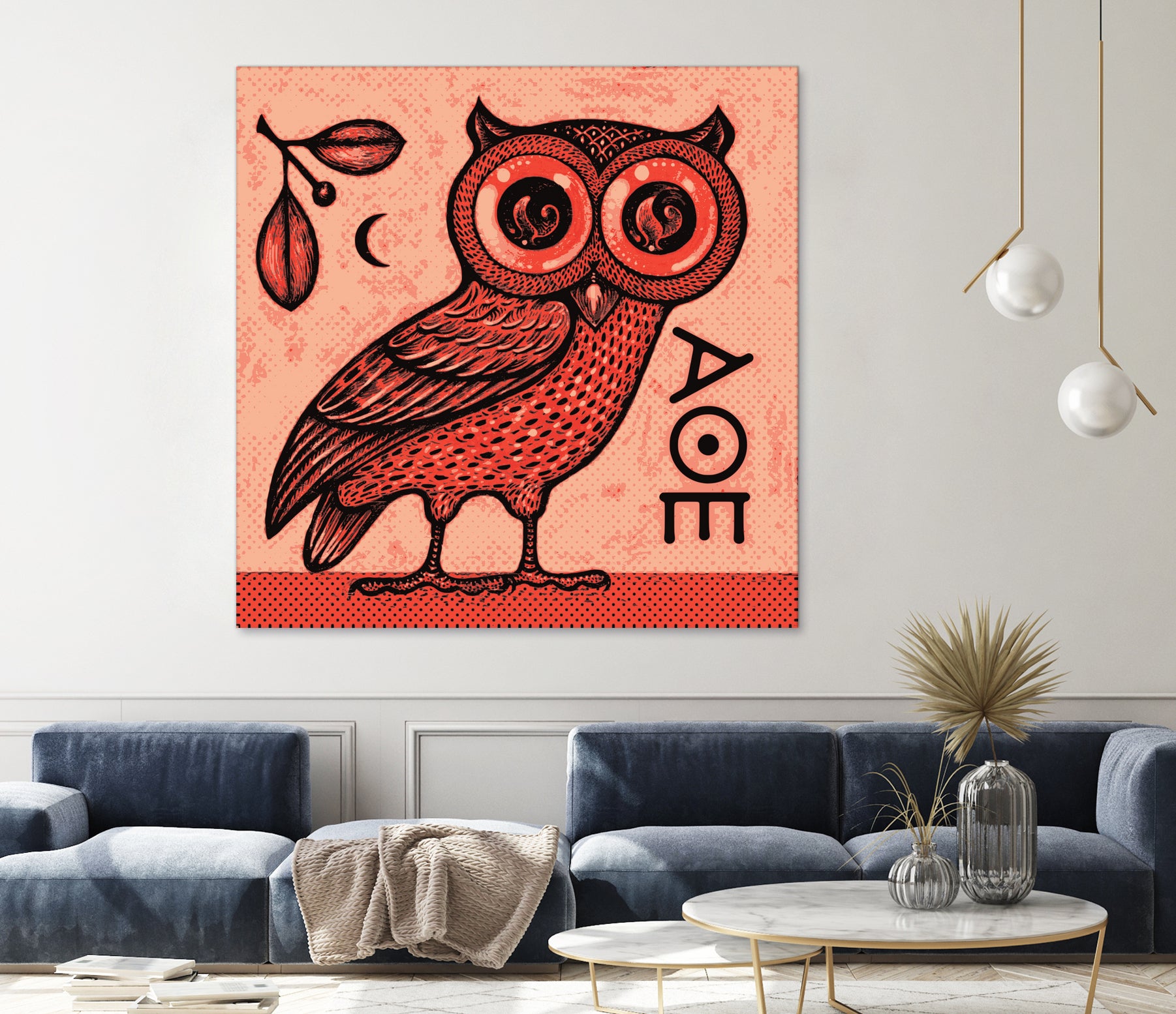 Athena's Owl by Scott Partridge on GIANT ART - red mixed media