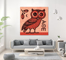 Athena's Owl by Scott Partridge on GIANT ART - red mixed media