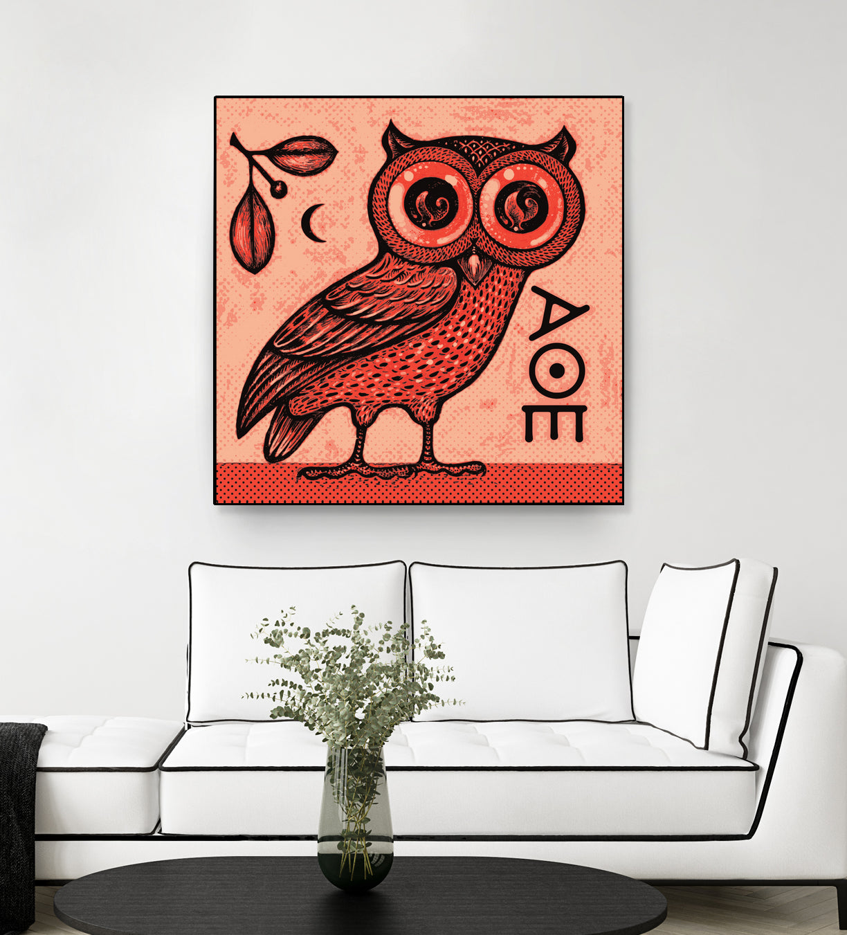 Athena's Owl by Scott Partridge on GIANT ART - red mixed media