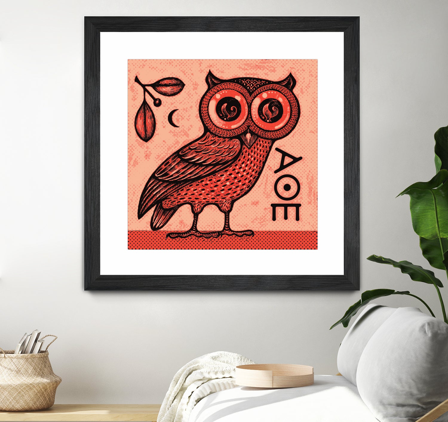 Athena's Owl by Scott Partridge on GIANT ART - red mixed media