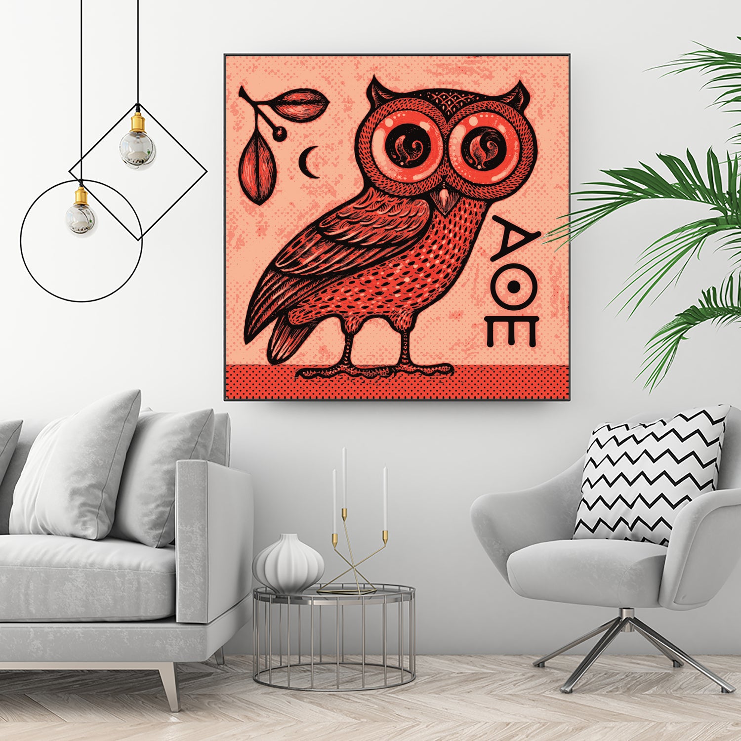 Athena's Owl by Scott Partridge on GIANT ART - red mixed media