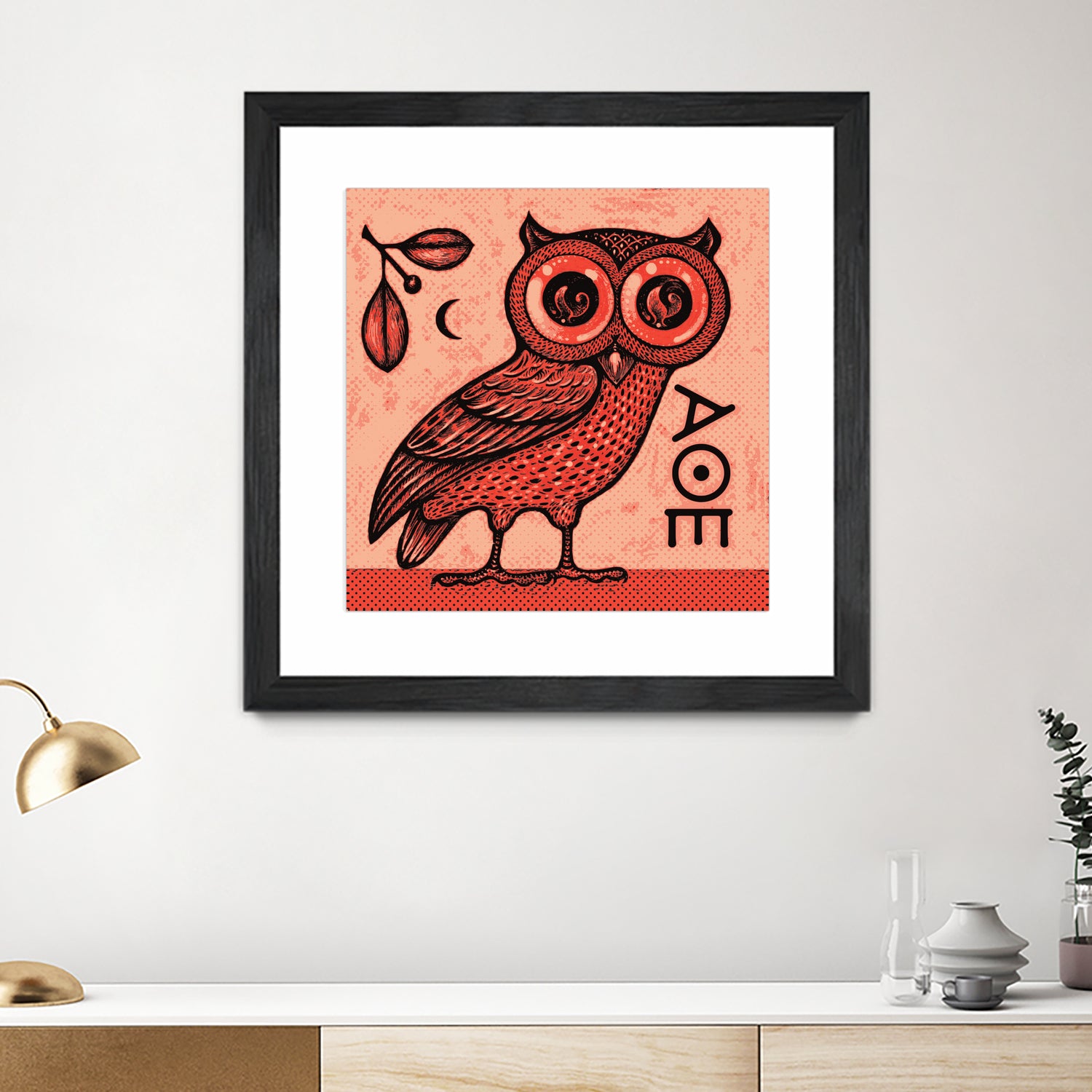 Athena's Owl by Scott Partridge on GIANT ART - red mixed media