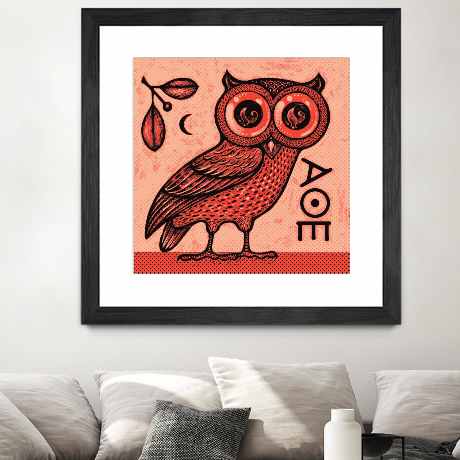 Athena's Owl by Scott Partridge on GIANT ART - red mixed media