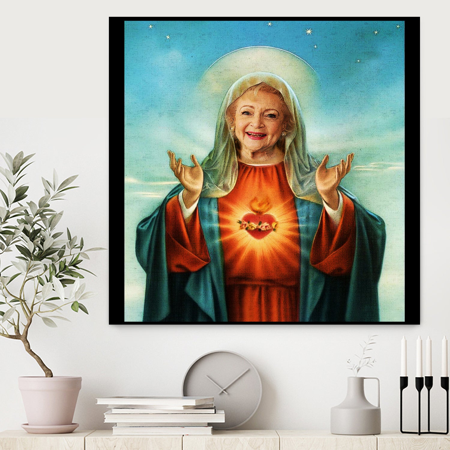 The Golden Girls Betty White Jesus Christ by Nguyet Nguyen Thi Bich on GIANT ART - white digital drawing