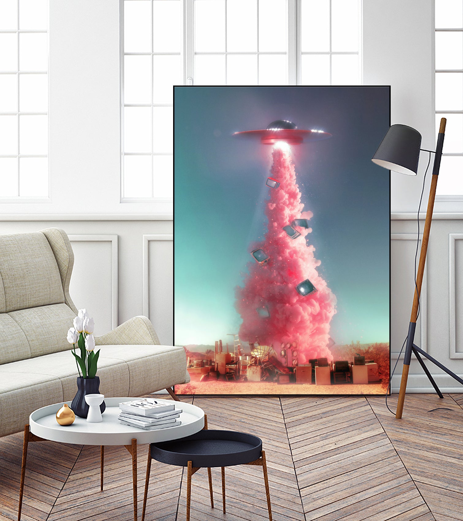 Extraterrestrial Espionage by Jonas Loose on GIANT ART - pink photo manipulation