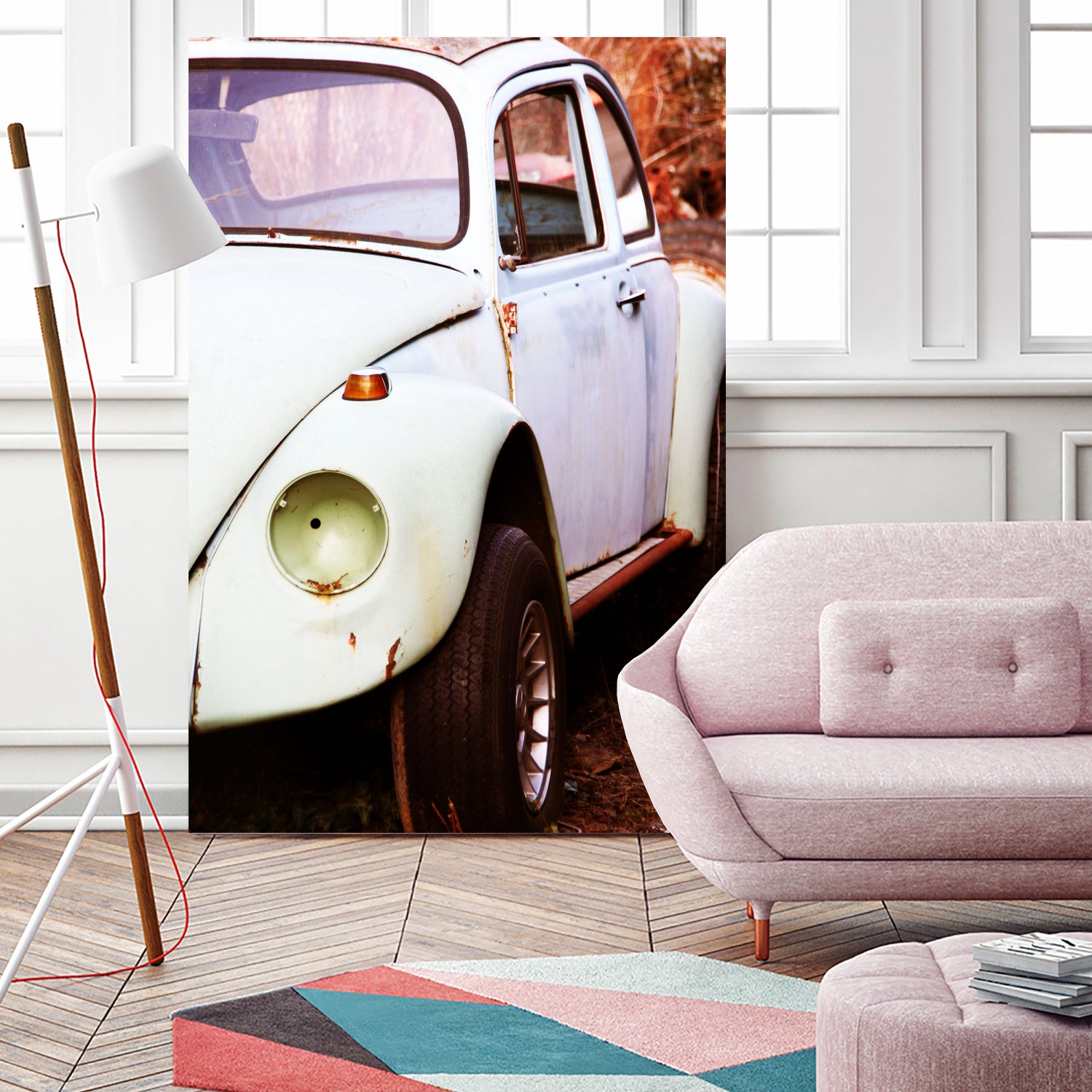 beetle vw by Roxane Barré on GIANT ART - fuchsia photo illustration