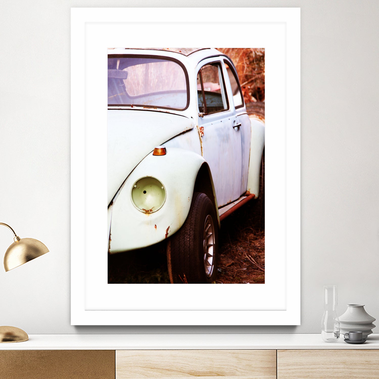 beetle vw by Roxane Barré on GIANT ART - fuchsia photo illustration