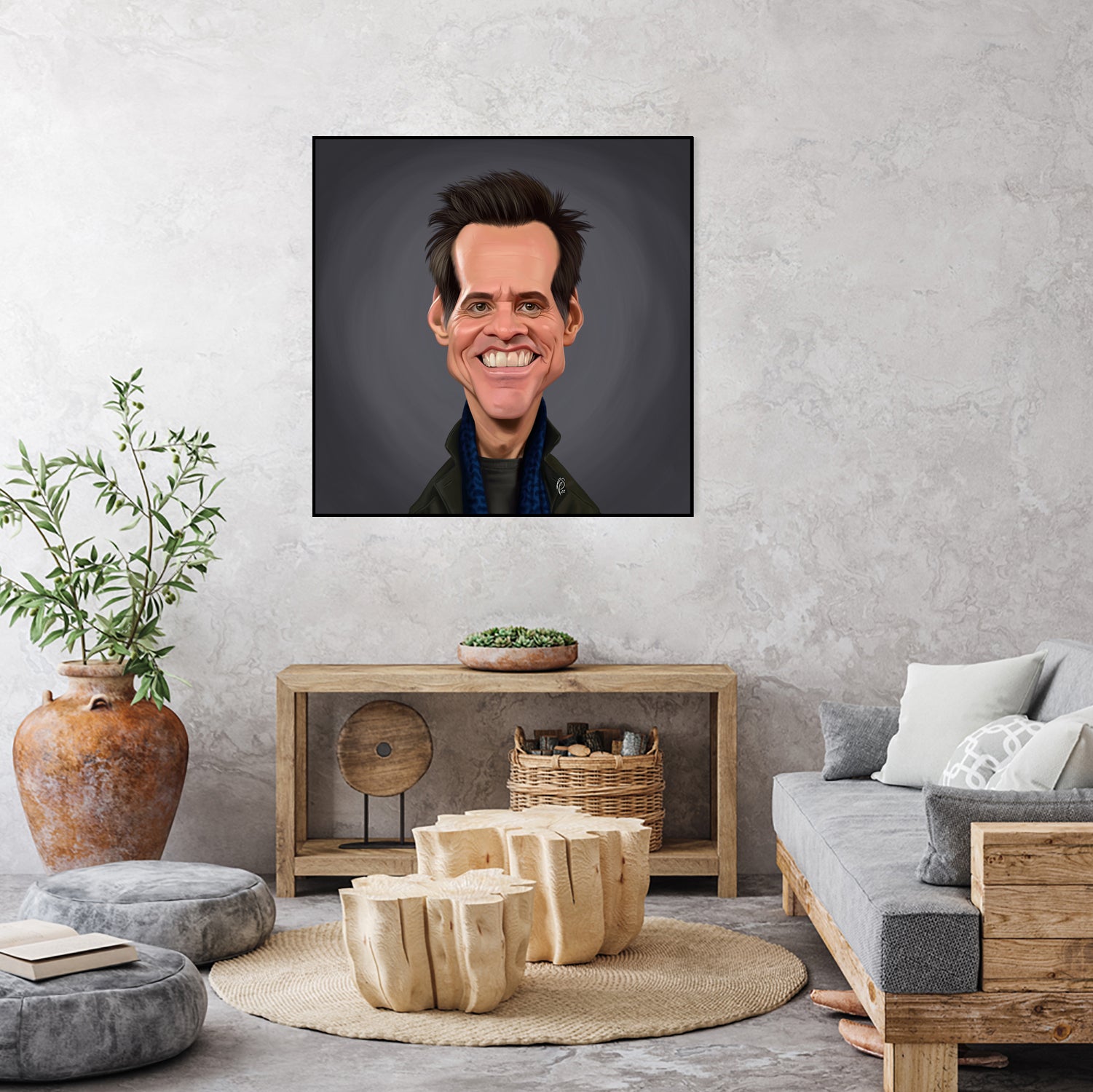 Jim Carrey by Rob Snow on GIANT ART - brown digital painting