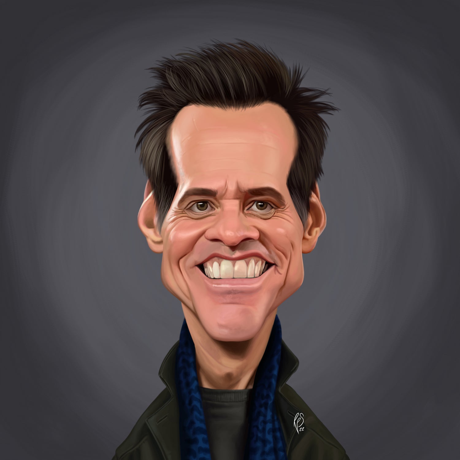 Jim Carrey by Rob Snow on GIANT ART - brown digital painting