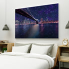 Spacey Manhattan Skyline by Susan Kline on GIANT ART - blue photo illustration