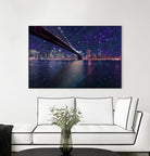 Spacey Manhattan Skyline by Susan Kline on GIANT ART - blue photo illustration