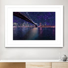 Spacey Manhattan Skyline by Susan Kline on GIANT ART - blue photo illustration