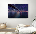 Spacey Manhattan Skyline by Susan Kline on GIANT ART - blue photo illustration